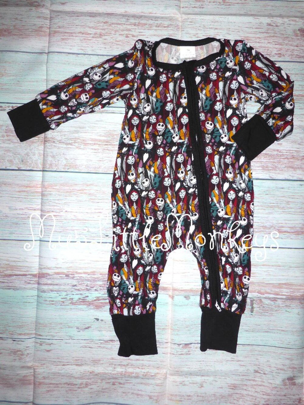 Jack Skellington Christmas Baby Boy Girls Bamboo Romper Jumpsuit Sleeper